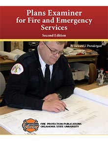 Cover of Plans Examiner for Fire and Emergency Services, 2nd Edition Manual.