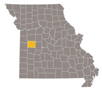 Missouri map with Henry County highlighted