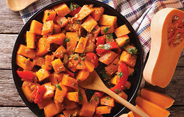 Butternut Squash with Collard Greens