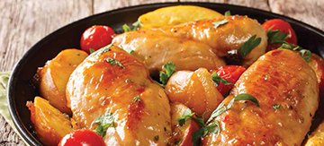 Baked Chicken with Peaches