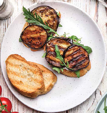 Roasted Eggplant and Red Pepper Sandwich