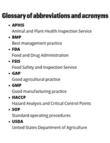 Glossary of abbreviations and acronyms.