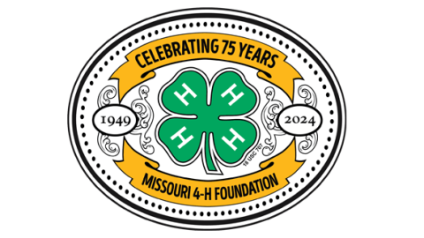 Missouri 4-H 75 years logo