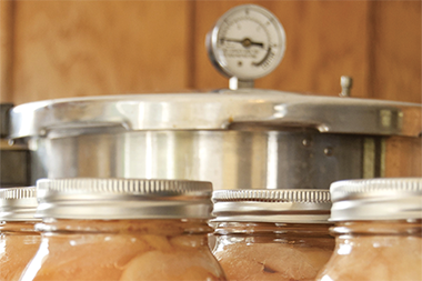 Canning fruit using a pressure cooker