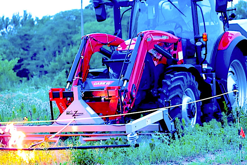 Weed electrocution research shows promising results for weed management, especially in waterhemp, Missouri's No. 1 weed problem. The Weed Zapper attaches to a tractor and kills in-row weeds with high-voltage electricity. Photo by Linda Geist.