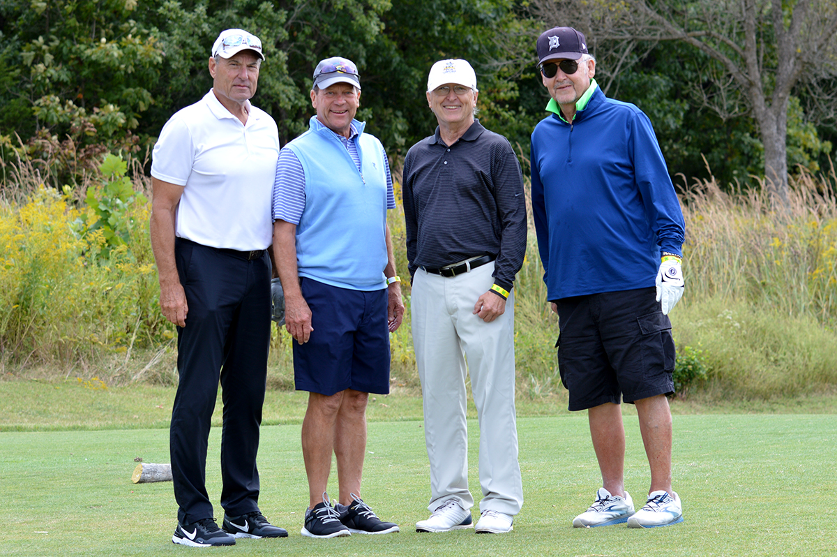 At the 2021 Missouri 4-H Clover Classic Golf Tournament, the Bob Idel Championship Cup first place award went to Team 21, represented by, from left, Al Green, Tom Schwacker, Ben Gallup and Terry Nixon.