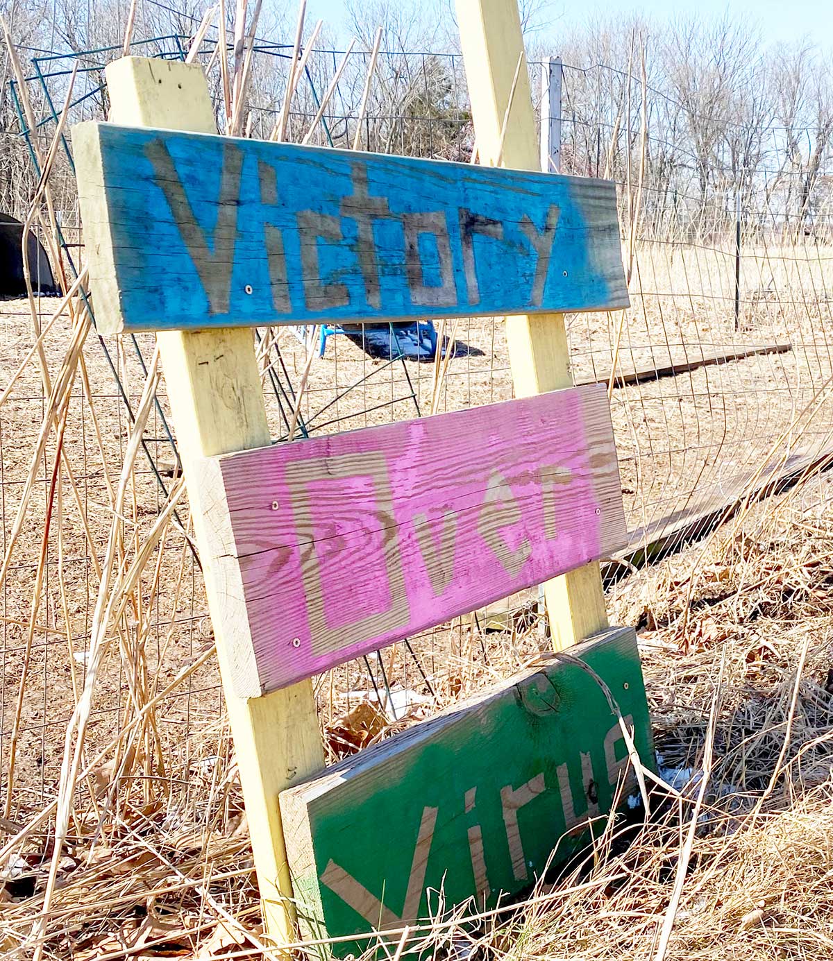 During the pandemic lockdown in 2020, Reagan Bluel’s children made a sign for the garden the family tended to keep occupied and learning.