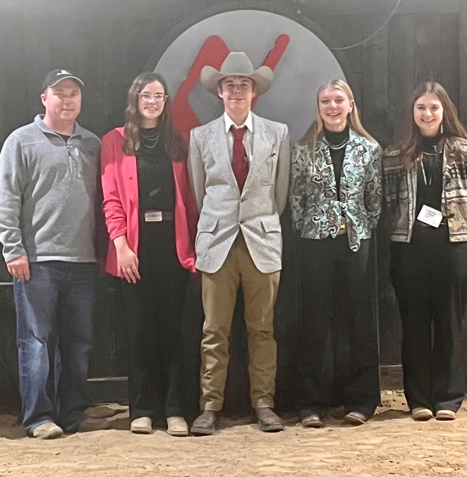 From left, coach Cody Sloan; Rebecca Hunt, Caldwell County; Gage Swindler, Caldwell County; Jorja Ebert, Clinton County; and Delaney Davies, Caldwell County.