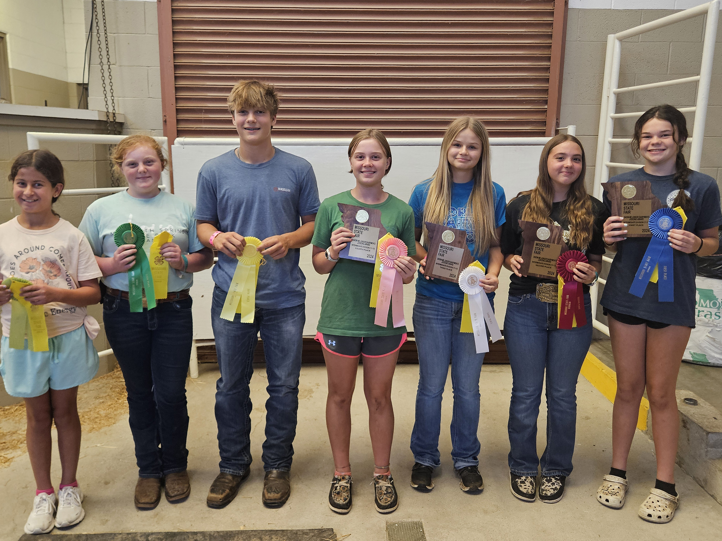 Top Intermediates, from left: Lucy Day, Jayla Burton, David Melzer, Lily Bluel, Faith Ling, Emma Coleman and Harper VanZyverden.