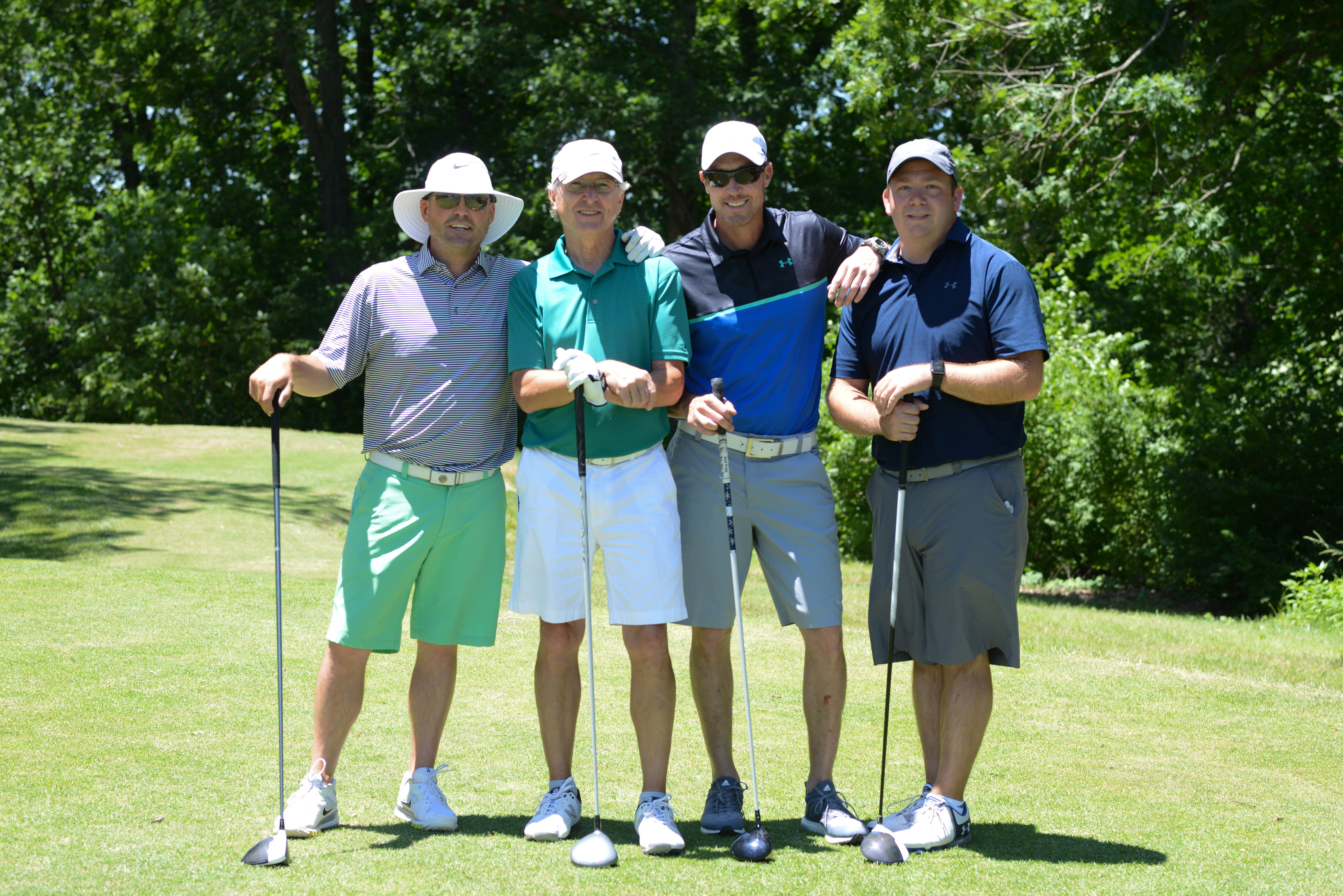 Winners of the first-place Championship Flight included, from left, Kory Niesen, Ben Gallup, Steve Ball and Trenton Monnig. Photo by Marta Payne