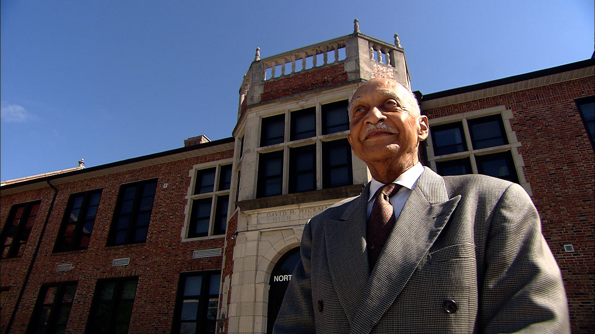 Eliot Battle in front of Hickman High School in Columbia.MU Cooperative Media Group 