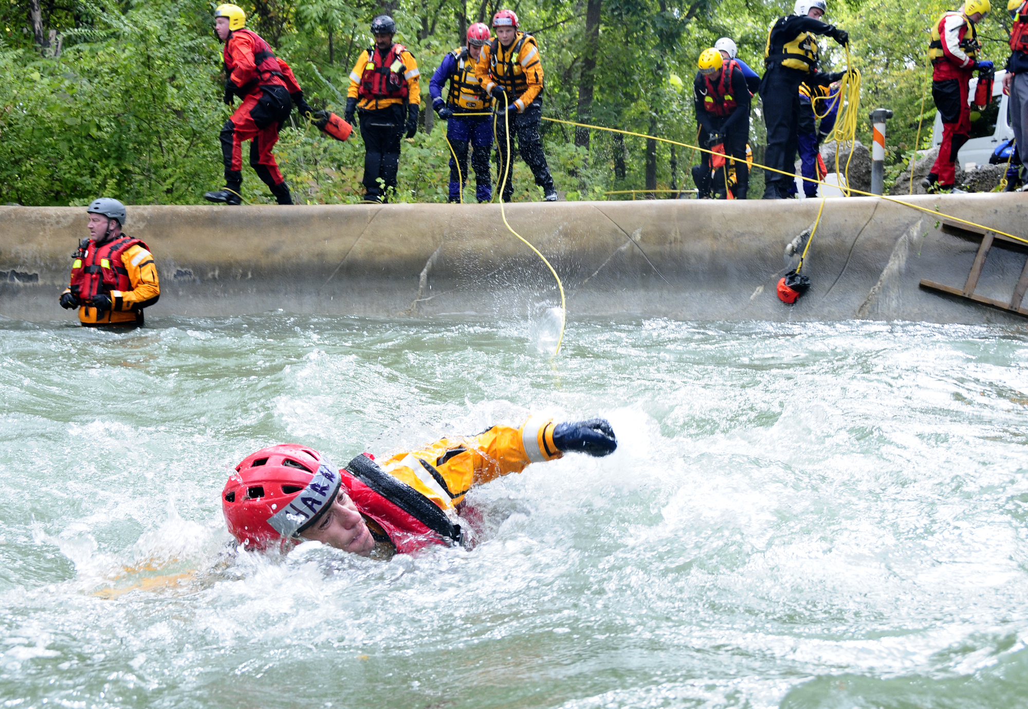 Swiftwater Rescue training teaches emergency response personnel how to use the hydraulic properties of fast-moving water to their advantage.Roger Meissen/MU Cooperative Media Group