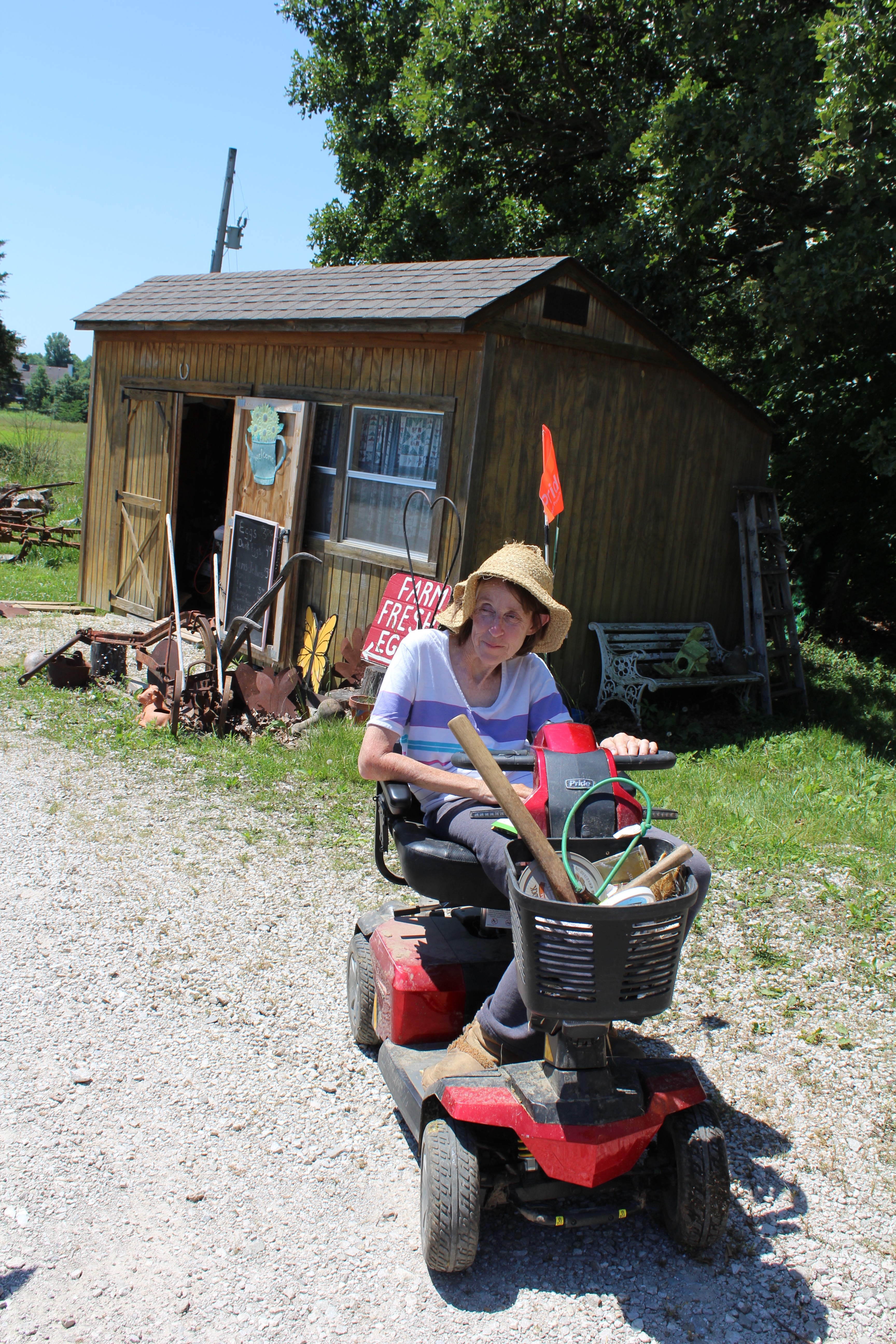 A small garden shed holds produce, eggs and jellies sought after by suburban St. Louis residents. Kim DaWaulter likes to share stories of where food comes from to visitors to her farm.Linda Geist