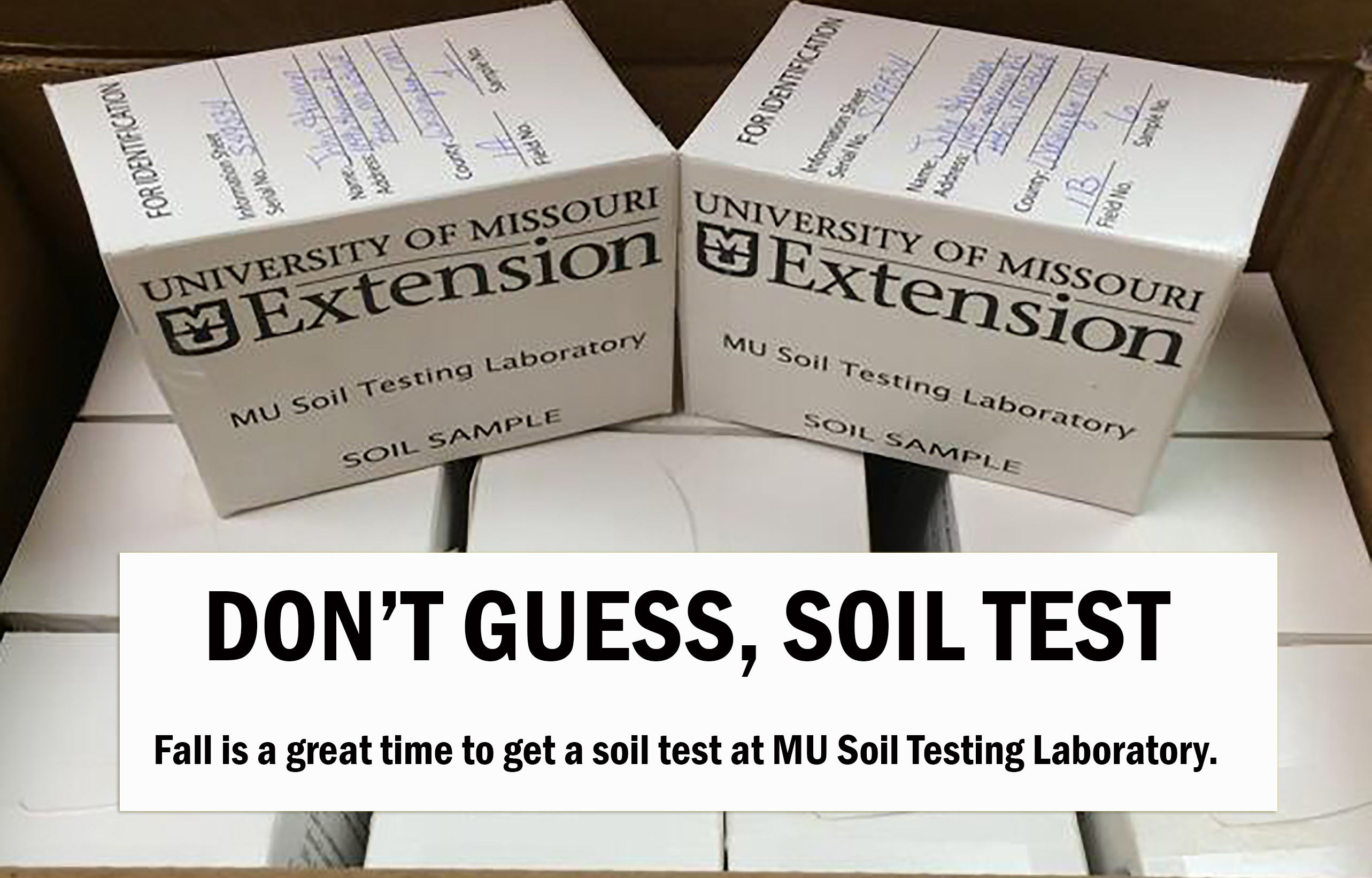 Fall is the best time to submit soil samples.