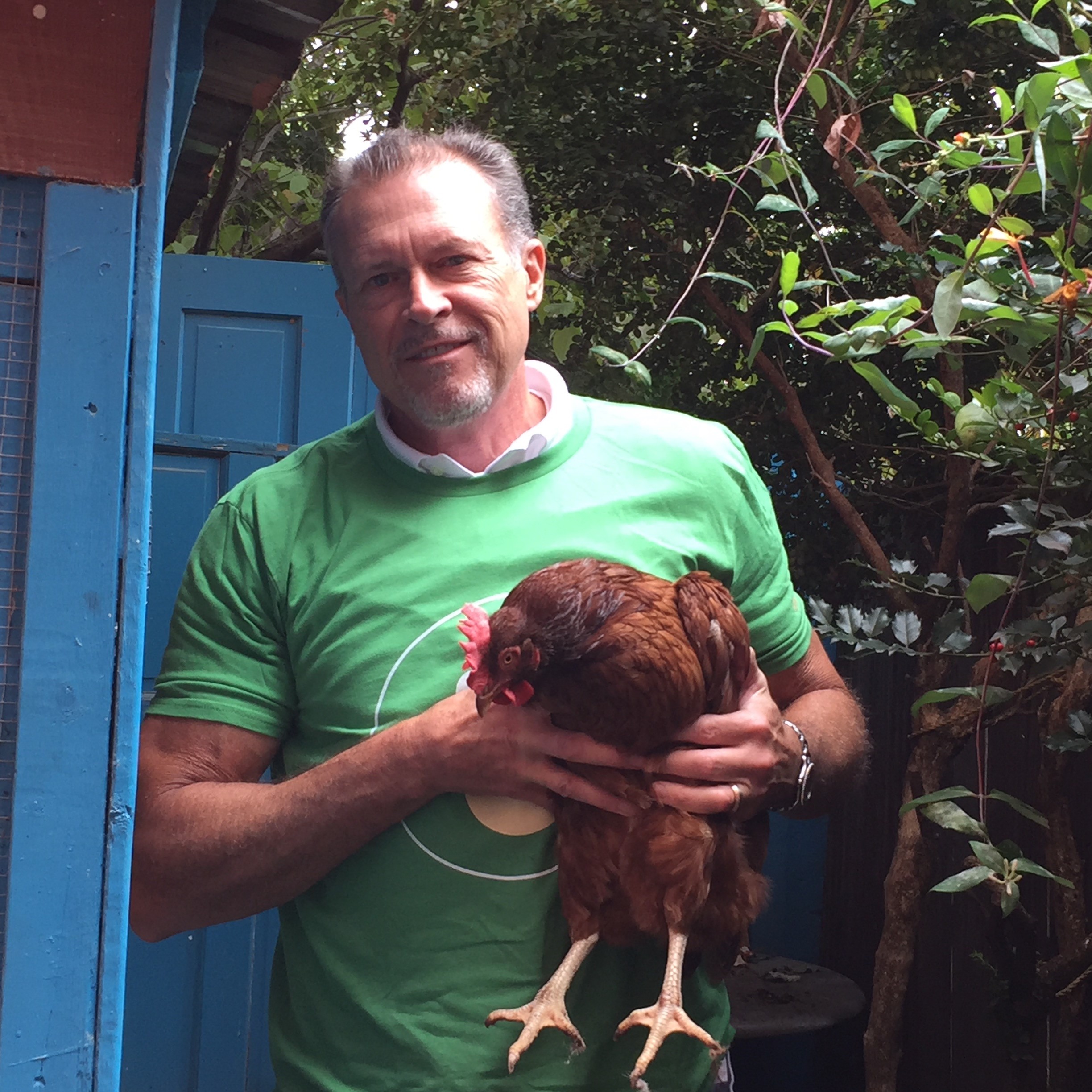 St. Louis Master Gardener Paul Whitsitt practices sustainable gardening in an urban setting. He raises chickens that provide eggs for a coffeehouse he owns in St. Louis’ trendy Tower Grove area. Photo courtesy of Paul Whitsitt.